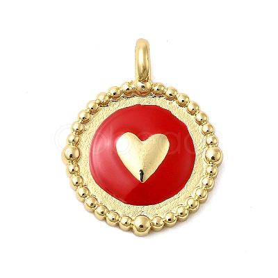 Brass Enamel Pendants KK-P303-09G-1