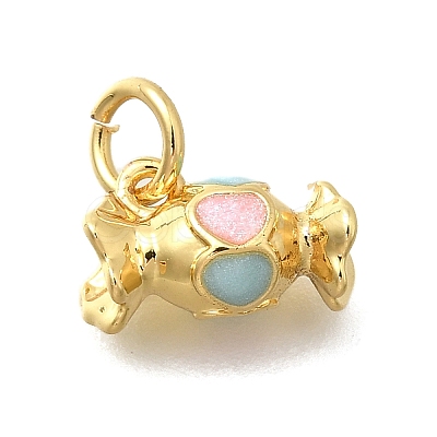 Brass Enamel Charms KK-D295-30G-02-1