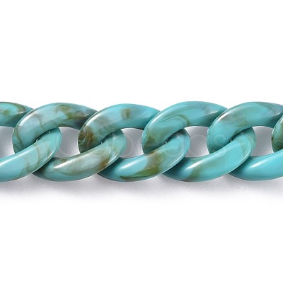 Acrylic Curb Chains AJEW-JB00505-01-1