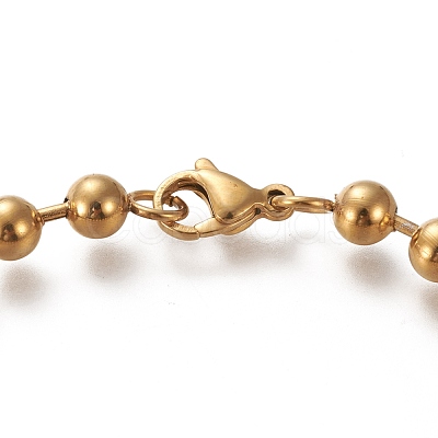 Ion Plating(IP) 304 Stainless Steel Ball Chain Bracelets STAS-I156-22G-1