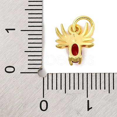 Rack Plating Brass Micro Pave Cubic Zirconia Charms KK-F881-02G-1