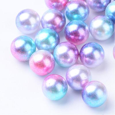 Rainbow Acrylic Imitation Pearl Beads OACR-R065-3mm-01-1