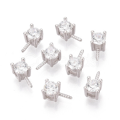 925 Sterling Silver & Clear Cubic Zirconia Peg Bails STER-T008-72S-1
