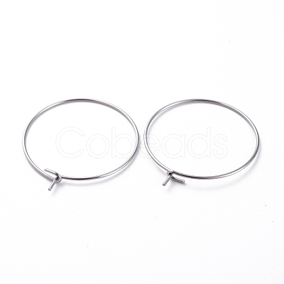316 Surgical Stainless Steel Hoop Earring Findings STAS-J025-01C-P-1