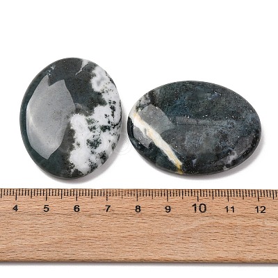 Natural Moss Agate Worry Stone for Anxiety Therapy G-B036-01I-1
