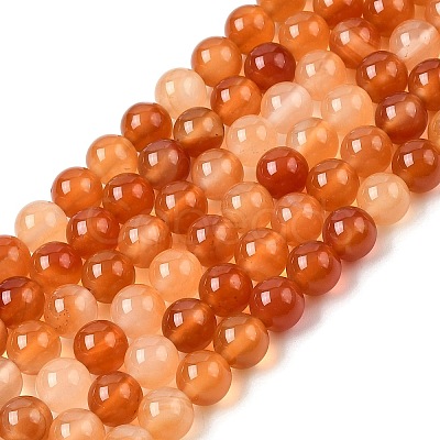 Natural Red Agate Beads Strands G-B167-A12-8mm-1