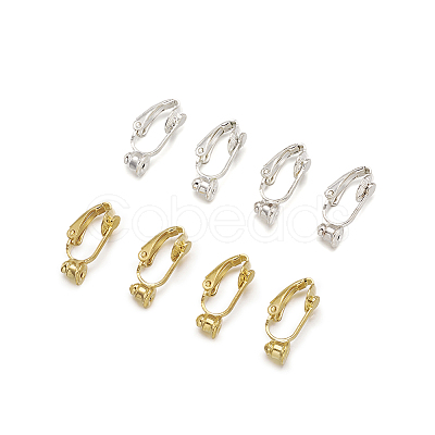 Brass Clip-on Earring Converters Findings KK-TA0007-21-1