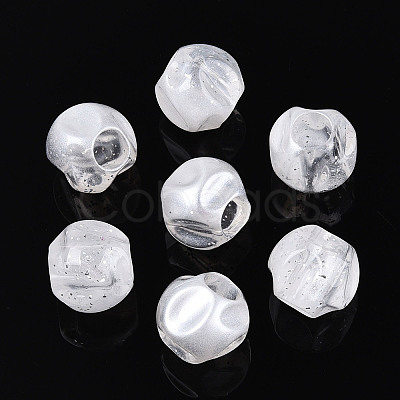 Transparent Acrylic and Glitter Powder Beads TACR-T028-66B-1