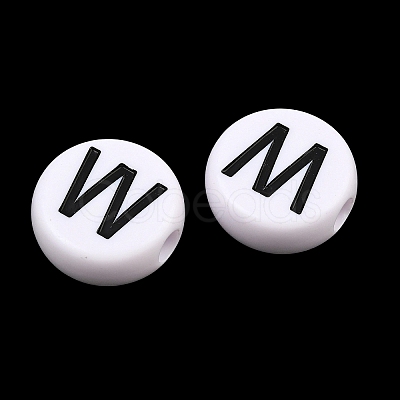 Opaque White Acrylic European Beads AC-CBA3BDD-01W-1