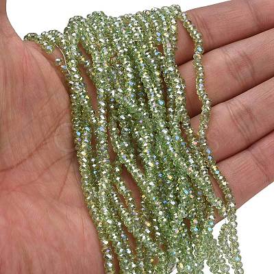Electroplate Glass Beads Strands GL-CBAA615-02G-1