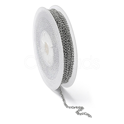 Tarnish Resistant 304 Stainless Steel Cable Chains CHS-F003-09P-D-1