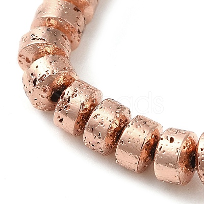 Electroplated Natural Lava Rock Beads Strands G-L606-C02-01E-1