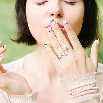 17Pcs 17 Style Crystal Rhinestone Teardrop & Star & Horse Eye Finger Rings Set JR937A-1
