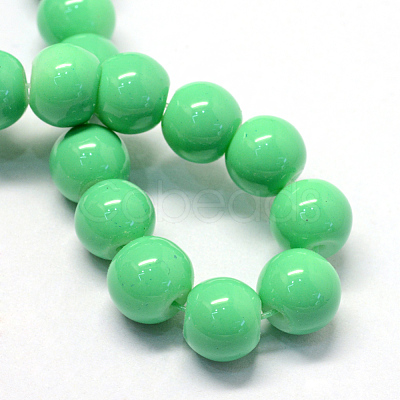 Baking Paint Glass Round Bead Strands X-DGLA-Q020-8mm-07-1