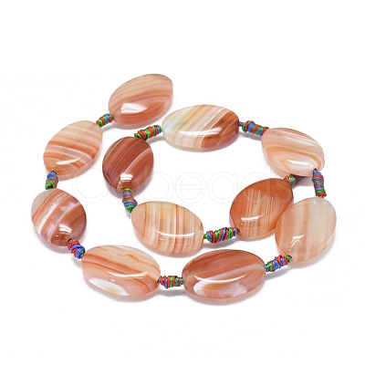 Natural Banded Agate/Striped Agate Beads Strands G-L544-008-1