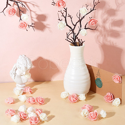200Pcs 2 Colors 3D Foam Rose Ornament Accessories DIY-CP0008-67-1