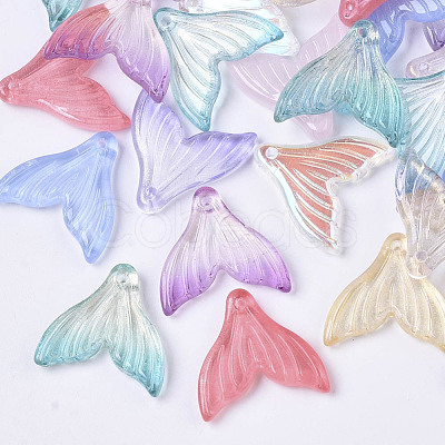 Transparent Spray Painted  Glass Pendants X-GLAA-S190-009A-1