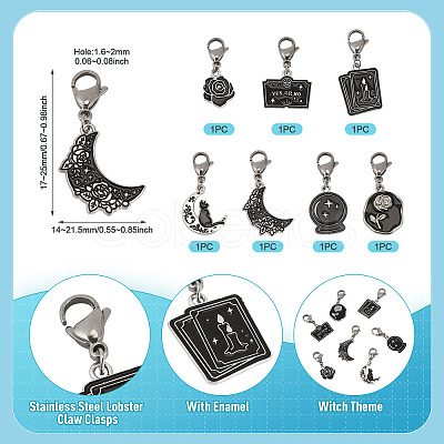 7Pcs 7 Styles DIY Alloy Enamel Pendant Decorations Making Kits FIND-TA0009-04-1