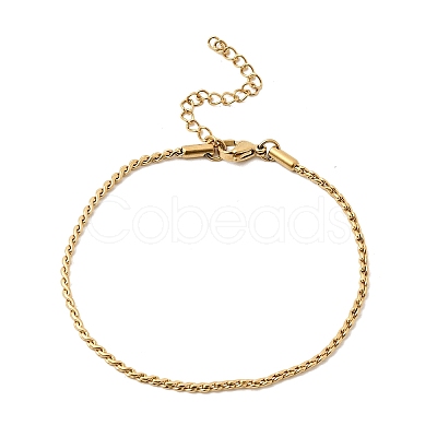 Twist 304 Stainless Steel Link Chains Bracelets for Women BJEW-K240-09G-1