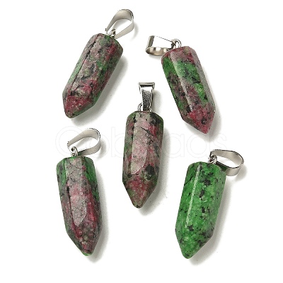 Dyed Natural Marble Pendants G-Z067-07P-06-1