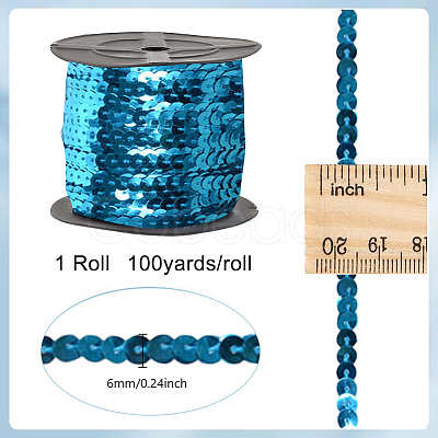 1 Roll Sparkle PVC Sequins Ribbon OCOR-SP0001-02B-1