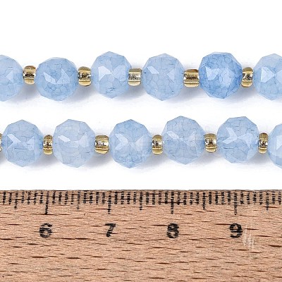 Ombre Effect Dyed Transparent Crackle Glass Beads Strands GLAA-Q111-8MM-01-1