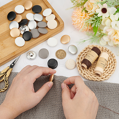 36Pcs 6 Colors Aluminum Snap Buttons FIND-WR0011-57B-1
