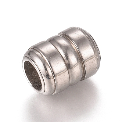 Tarnish Resistant 201 Stainless Steel Grooved Beads STAS-L238-012P-1