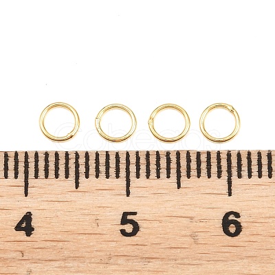 Brass Closed Jump Rings KK-D257-01G-08-1