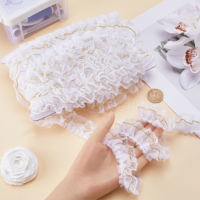 10M Polyester Polka Dot Lace Ribbons OCOR-GF0003-35A-1