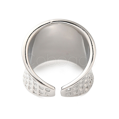 Tartan Brass Wide Open Cuff Rings for Women RJEW-A046-11P-1