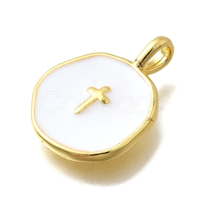 Brass with Enamel Pendants KK-D295-31G-02-1