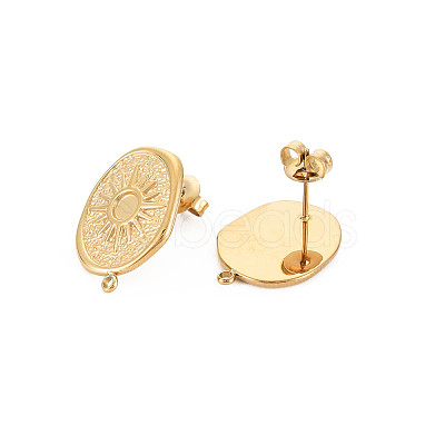 Ion Plating(IP) 304 Stainless Steel Stud Earring Findings X-STAS-N097-237LG-1