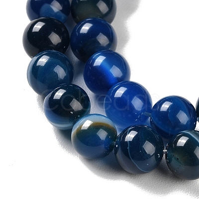 Natural Striped Agate/Banded Agate Beads Strands G-Z060-A01-B11-1