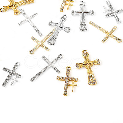 20Pcs 10 Styles Alloy Rhinestone Pendants FIND-TA0007-84-1