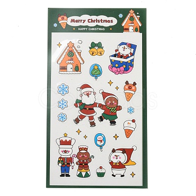 Christmas Theme PET Plastic Stickers AJEW-Q151-01C-1