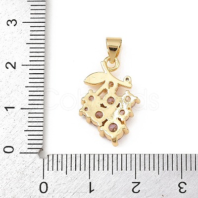 Brass Pave Cubic Zirconia Pendants KK-F919-28G-1