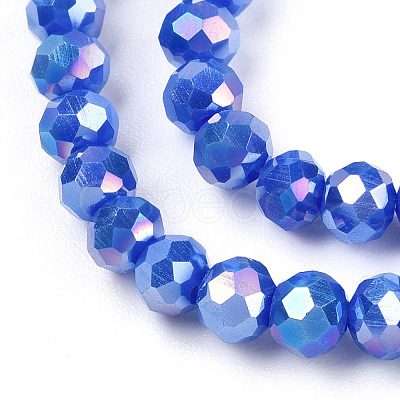 Electroplate Glass Beads Strands EGLA-A034-P10mm-B21-1
