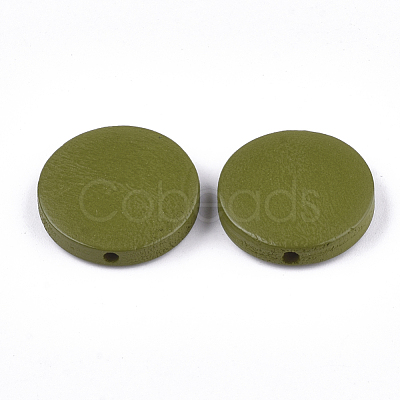 Painted Natural Wood Beads WOOD-S049-02C-05-1