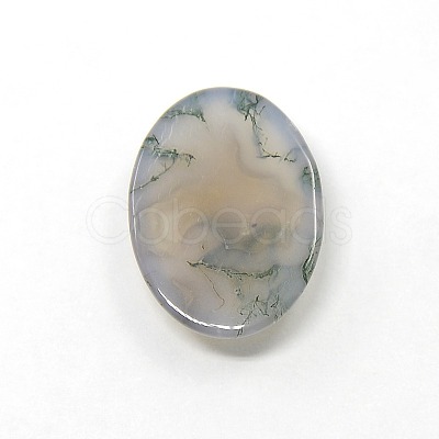 Mixed Oval Shape Natural Moss Agate Cabochons G-N0070-15x20mm-01-1