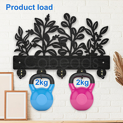 Wood & Iron Wall Mounted Hangers HJEW-WH0055-229-1