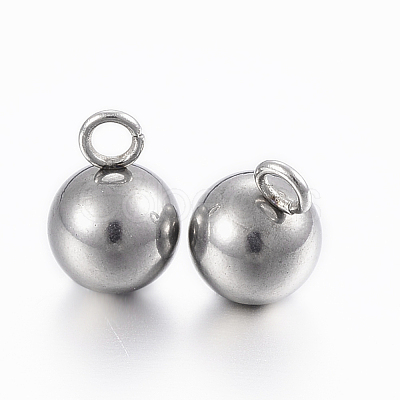Tarnish Resistant 304 Stainless Steel Sphere Charms STAS-H394-11P-1