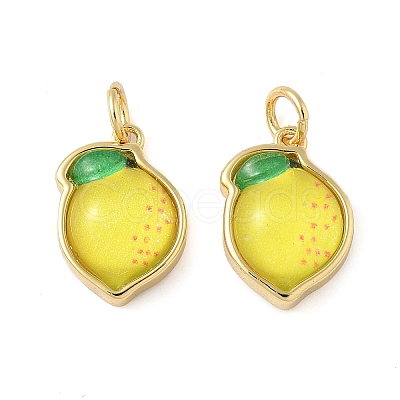 Brass Resin Pendants KK-C110-24F-G-1