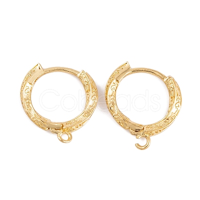 Rack Plating Brass Hoop Earring Findings KK-S374-03G-1