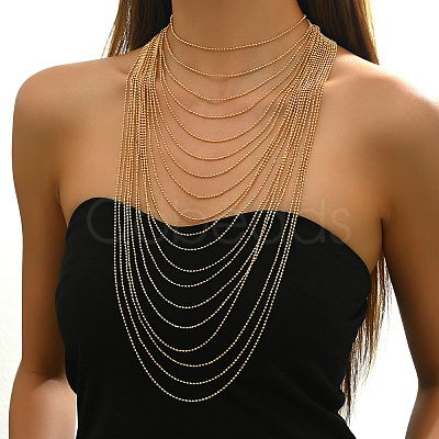 Elegant Iron Multi-Layered Waterfall Tassel Necklaces for Women FV0512-1