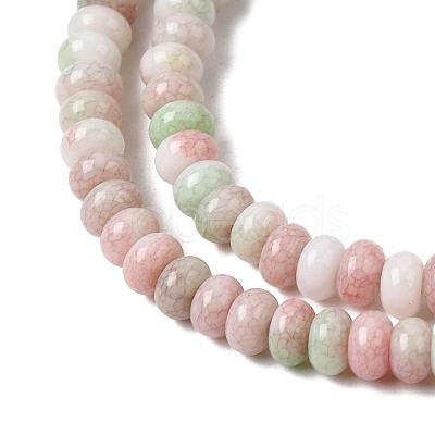 Cracked Opaque Glass Beads Strand GLAA-D306-A02-1