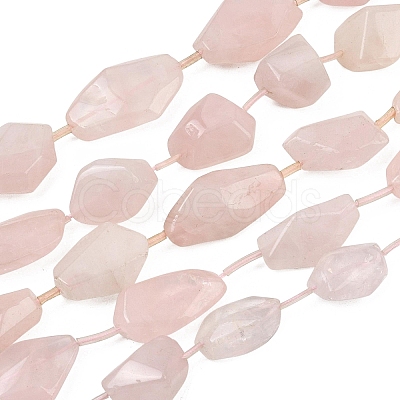 Natural Rose Quartz Beads Strands GG-CBA3D9B-13-1
