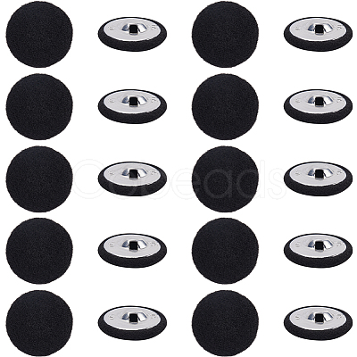 20Pcs Iron with Cloth Buttons BUTT-GF0003-76B-1