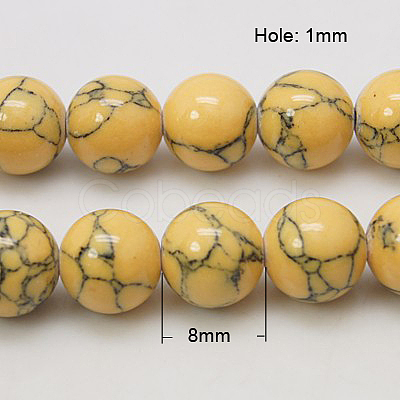 Synthetic Turquoise Beads Strands TURQ-H038-8mm-XXS13-1