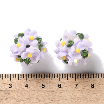 Luminous Polymer Clay Rhinestone Floral Ball Beads CLAY-U002-01D-1
